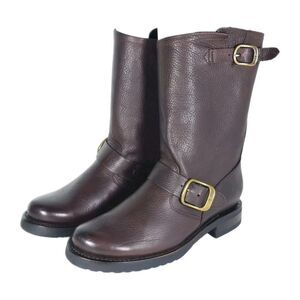 Frye Women's Veronica Short US 6B Brown Leather Pull On Moto Biker Boots